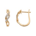 Hoop Earrings 750/18 K Yellow Gold with Diamonds 0.10 ct - OR-73792-GG