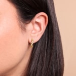 Hoop Earrings 750/18 K Yellow Gold with Diamonds 0.10 ct - OR-73792-GG