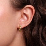Créoles or jaune 750/18 ct avec diamants 0.16 ct H/si - OR-73412-GG