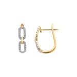 Créoles or jaune 750/18 ct avec diamants 0.18 ct H/si - OR-73386-GG