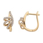 Créoles or jaune 750/18 ct avec diamants 0.26 ct - OR-73786-GG