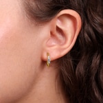 Hoop Earrings 750/18 K Yellow Gold with Diamonds 0.34 ct H/si - OR-73382-GG