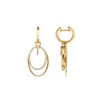 Créoles or jaune 750/18 ct avec diamants 0.35 ct H/si