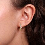 Créoles or jaune 750/18 ct avec morganites & diamants 0.20 ct H/si - OR-73395-MOR-GG