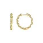 Créoles or jaune 750/18 ct avec péridots & diamants 0.67 ct H/si