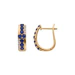 Kreolen 750/18 K Gelbgold mit Saphiren & Diamanten 0.11 ct