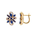 Kreolen 750/18 K Gelbgold mit Saphiren & Diamanten 0.29 ct