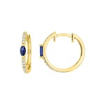 Créoles or jaune 750/18 ct avec saphirs & diamants 0.20 ct H/p1