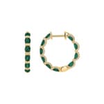 Kreolen 750/18 K Gelbgold mit Smaragden & Diamanten 0.67 ct H/si