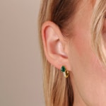 Kreolen 750/18 K Gelbgold mit Smaragden und Diamanten 0.12 ct H/si - OR-53582-SMA-GG