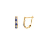 Hoop Earrings 750/18 K Yellow Gold with Cubic Zirconia - OR004