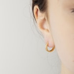 Hoop Earrings 750/18 K Yellow Gold Ø 14mm with Cubic Zirconia - 1164.03421/1400