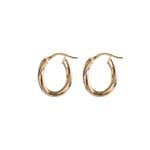 Hoop Earrings 750/18 K Yellow Gold oval 14 x 18mm - 5511.1