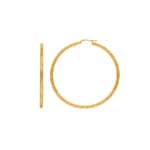 Hoop Earrings 750/18 K Yellow Gold piqued 2.5mm Ø 25mm