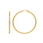 Hoop Earrings 750/18 K Yellow Gold piqued 2.5mm Ø 35mm