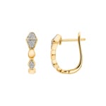 Kreolen 750/18 K Gelbgold Schlangen mit Diamanten 0.05 ct H/si - OR-73457-GG