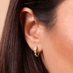 Kreolen 750/18 K Gelbgold Schlangen mit Diamanten 0.08 ct H/si - OR-73461-GG