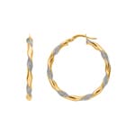 Kreolen 750/18 K Gelbgold und diamantiert Ø 25mm
