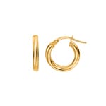 Hoop Earrings 750/18 K Yellow Gold twisted 2.5mm Ø 15mm