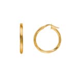 Hoop Earrings 750/18 K Yellow Gold twisted 2.5mm Ø 20mm
