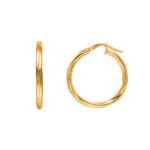 Hoop Earrings 750/18 K Yellow Gold twisted 2.5mm Ø 25mm