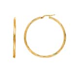 Hoop Earrings 750/18 K Yellow Gold twisted 2.5mm Ø 40mm