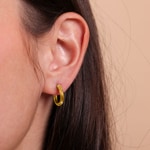Hoop Earrings 750/18 K Yellow Gold twisted 3mm Ø 10mm - 2517