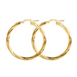 Créoles or jaune 750/18 ct torsadé 3mm Ø 25mm - 2520