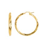 Kreolen 750/18 K Gelbgold verdreht 3mm Ø 25mm