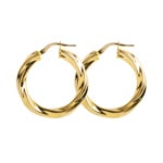 Créoles or jaune 750/18 ct torsadé 4mm Ø 20mm - 2524