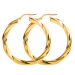 Créoles or jaune 750/18 ct torsadé 4mm Ø 40mm - 2680.10