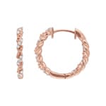 Kreolen 750/18 K Roségold Kordeloptik mit Diamanten 0.18 ct