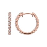Twisted Hoop Earrings 750/18 K Rose Gold with Diamonds 0.31 ct