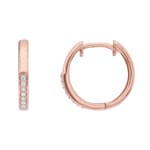 Créoles or rosé 750/18 ct avec diamants 0.07 ct - OR-73814-RG