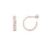 Créoles or rosé 750/18 ct avec diamants 0.18 ct H/si
