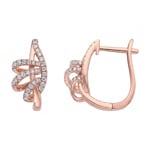 Créoles or rosé 750/18 ct avec diamants 0.26 ct
