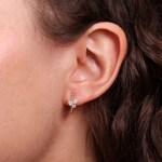 Hoop Earrings 750/18 K Rose Gold with Diamonds 0.34 ct H/si - OR-73368-RG