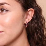 Kreolen 750/18 K Roségold mit Rubinen & Diamanten 0.67 ct H/si - OR-118353-RUB-RG