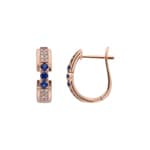 Kreolen 750/18 K Roségold mit Saphiren & Diamanten 0.13 ct