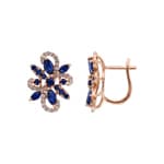 Kreolen 750/18 K Roségold mit Saphiren & Diamanten 0.29 ct