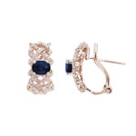 Kreolen 750/18 K Roségold mit Saphiren und Diamanten 0.17 ct H/si