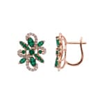 Kreolen 750/18 K Roségold mit Smaragden & Diamanten 0.29 ct