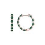 Kreolen 750/18 K Roségold mit Smaragden & Diamanten 0.67 ct H/si