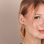 Kreolen 750/18 K Roségold mit Smaragden und Diamanten 0.24 ct H/si - OR-53962-SMA-RG