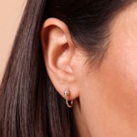 Hoop Earrings 750/18 K Rose Gold Snakes with Diamonds 0.03 ct H/si - OR-73463-RG