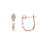 Kreolen 750/18 K Roségold Schlangen mit Diamanten 0.05 ct H/si