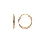 Créoles or tricolore 750/18 ct Ø 18mm