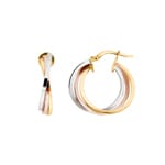 Créoles or tricolore 750/18 ct Ø 20mm