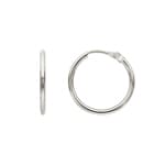 Hoop Earrings 750/18 K White Gold 1.2mm Ø 14mm