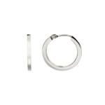Hoop Earrings 750/18 K White Gold 2 x 2mm Ø 13mm
